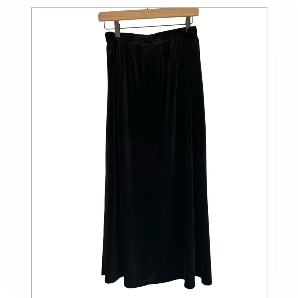 Vintage Y2K Sz XL Maxi Witchy Whimsigoth Dark Fairy Velour A-Line Flare Skirt